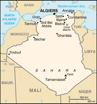 [Country map of Algeria]