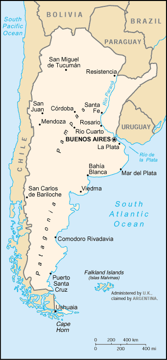 [Country map of Argentina]