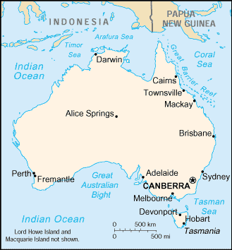 [Country map of Australia]