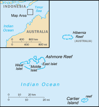 [Country map of Ashmore and Cartier Islands]