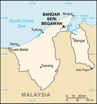 [Country map of Brunei]