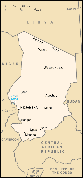 [Country map of Chad]