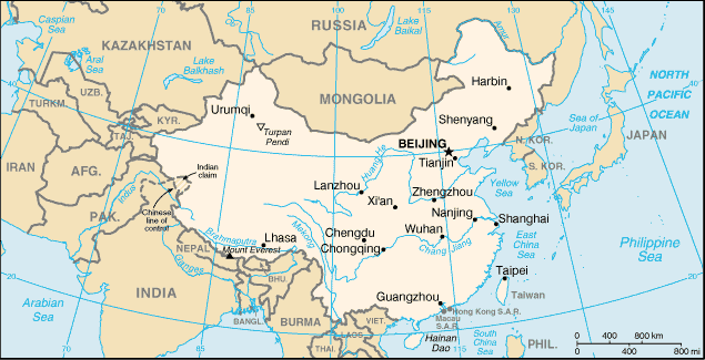 [Country map of China]