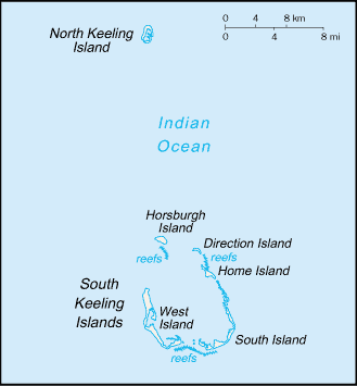 [Country map of Cocos (Keeling) Islands]