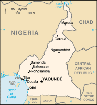 [Country map of Cameroon]