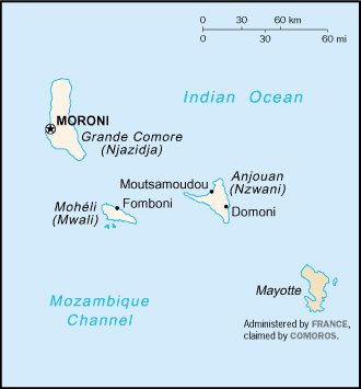 [Country map of Comoros]