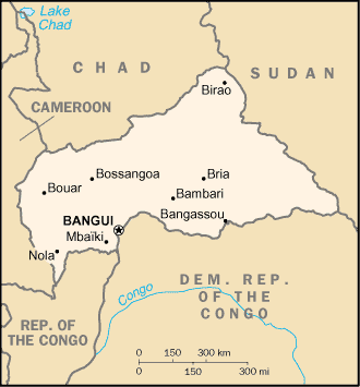 [Country map of Central African Republic]