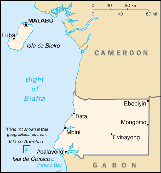 [Country map of Equatorial Guinea]