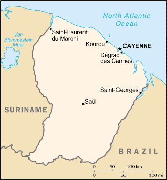 [Country map of French Guiana]