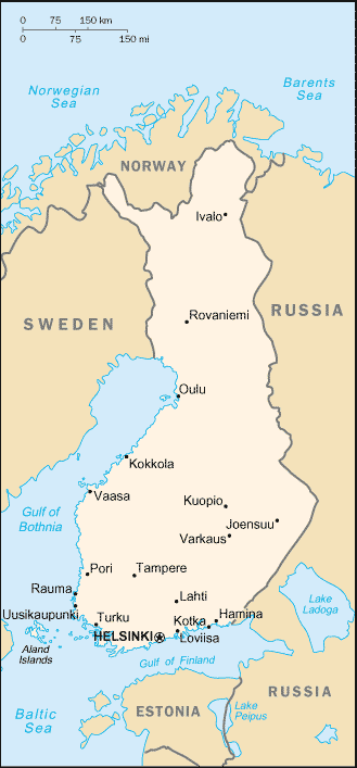 [Country map of Finland]