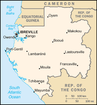 [Country map of Gabon]