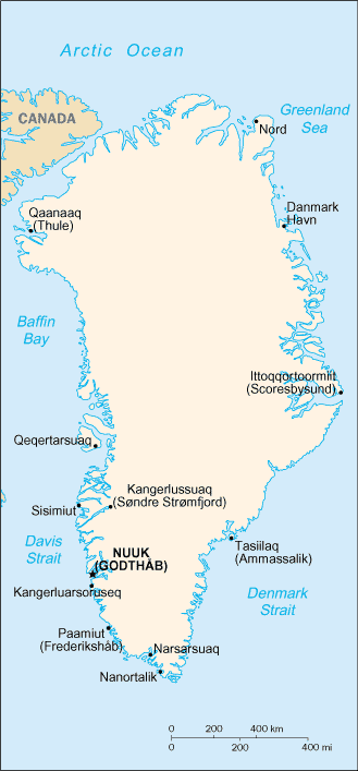 [Country map of Greenland]