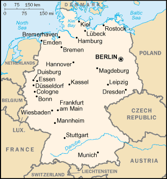 [Country map of Germany]