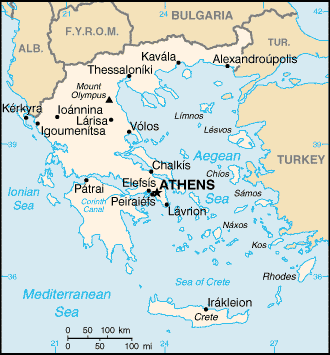 [Country map of Greece]