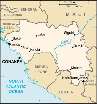 [Country map of Guinea]