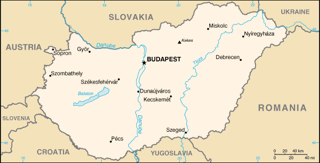 [Country map of Hungary]