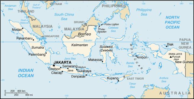 [Country map of Indonesia]