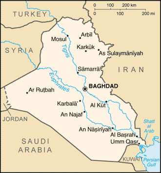 [Country map of Iraq]