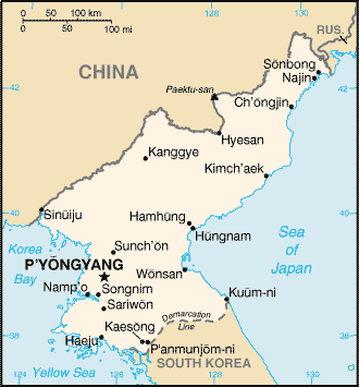 [Country map of Korea, North]