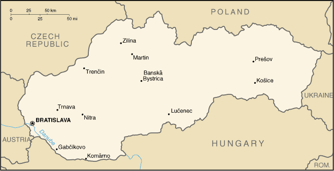 [Country map of Slovakia]