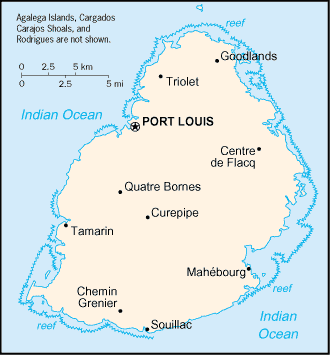 [Country map of Mauritius]