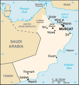 [Country map of Oman]