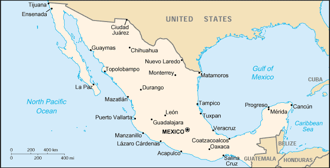 [Country map of Mexico]