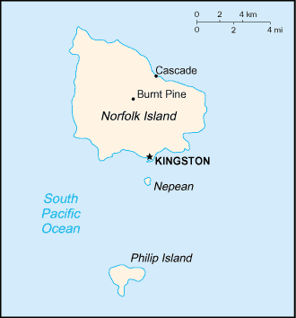 [Country map of Norfolk Island]