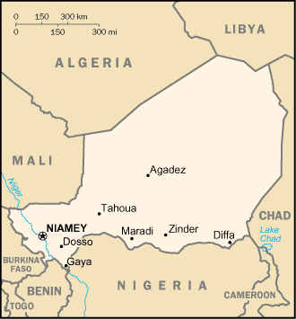 [Country map of Niger]