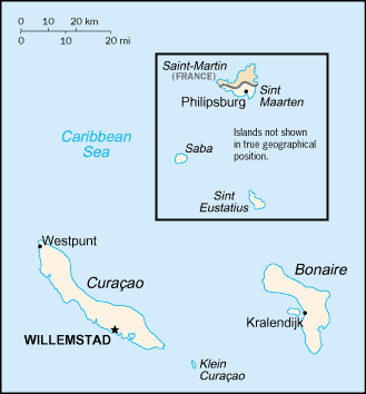 [Country map of Netherlands Antilles]
