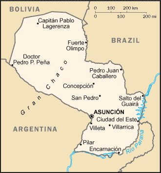 [Country map of Paraguay]