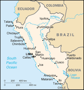 [Country map of Peru]