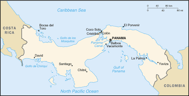 [Country map of Panama]