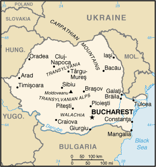 [Country map of Romania]