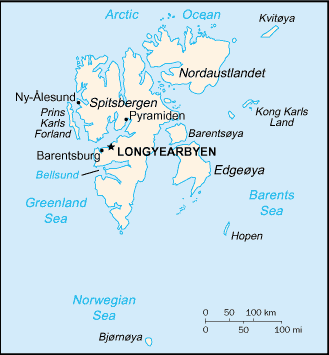 [Country map of Svalbard]