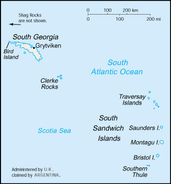 [Country map of South Georgia and the South Sandwich Islands]