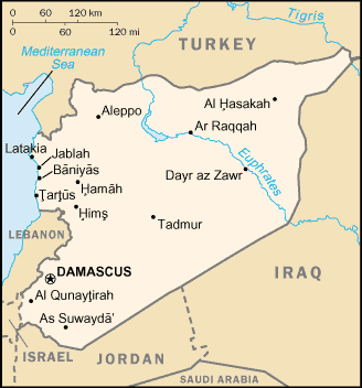 [Country map of Syria]