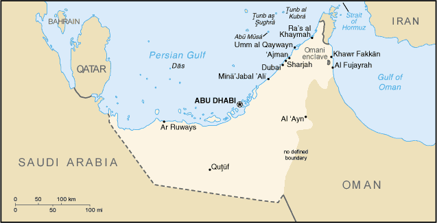 [Country map of United Arab Emirates]
