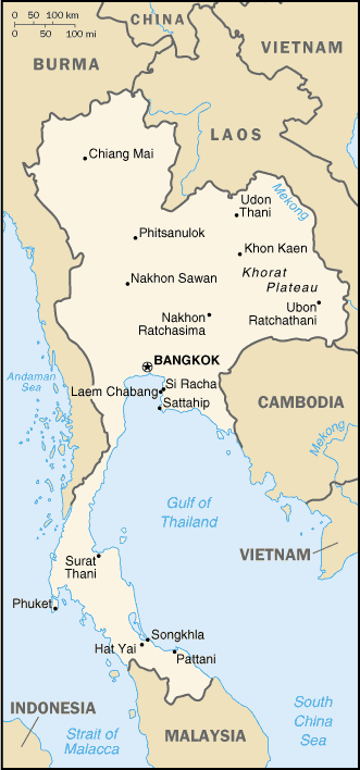 [Country map of Thailand]