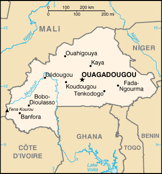 [Country map of Burkina Faso]